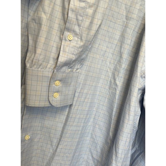 Brooks Brothers 1818 Mens Dress Shirt 18 - 36 Blue Egyptian Cotton Long Sleeve - Picture 4 of 13